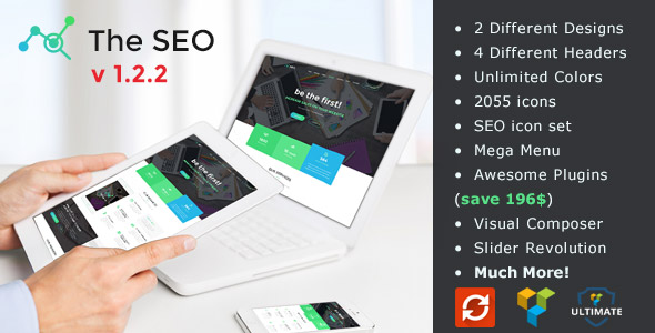 The SEO theme tablet and laptop