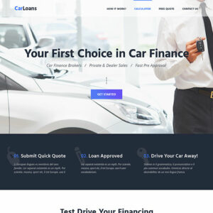 Car Loans Website Template In PSD